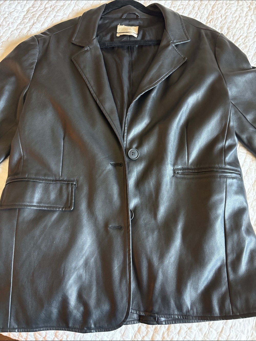 Urban Outfitters Black Leather Blazer Jacket